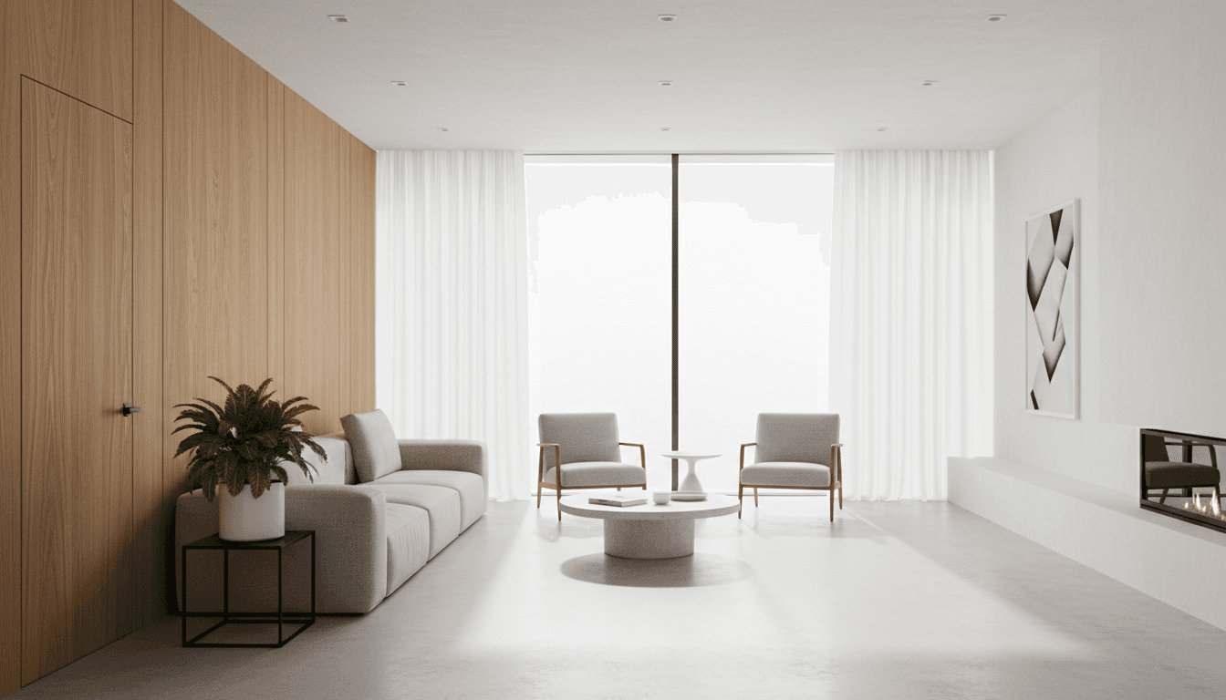 Modern Brooklyn living room remodel with neutral tones, natural light, and clean lines